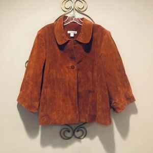 Short suede orange jacket